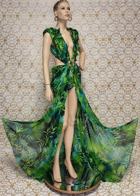 jungle dress versace 1999 milan fashion week|versace jungle dresses.